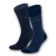 Tommy Hilfiger sokken - Middernacht blauwe streep - 2pack