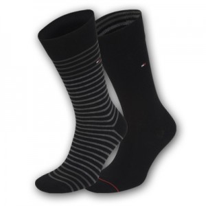 Tommy Hilfiger sokken - zwarte streep - 2pack