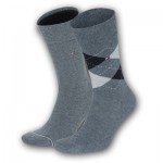 Tommy Hilfiger socks - check anthracite - 2pack